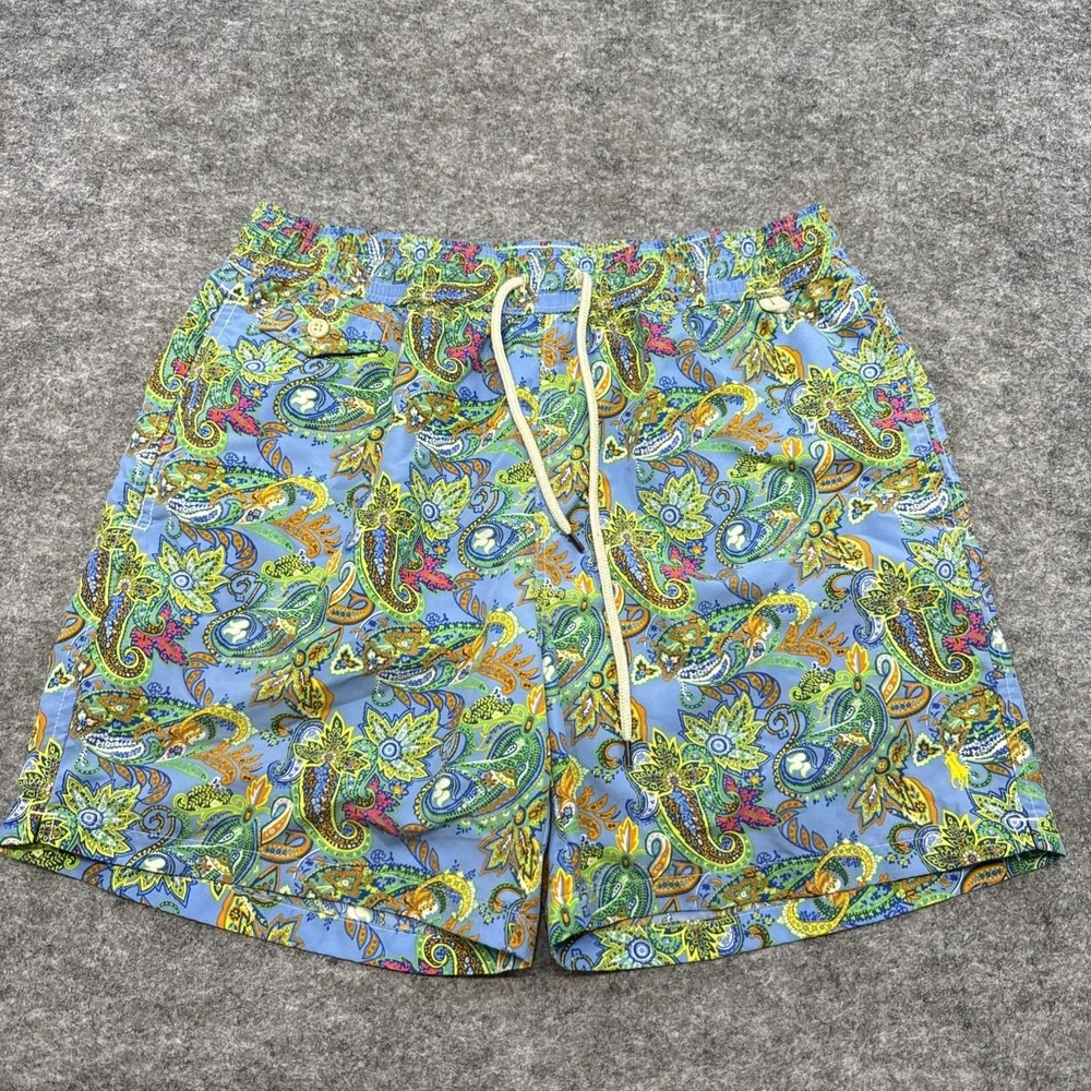 Polo Ralph Lauren swim trunks shorts mens large paisley floral Hawaiian tropical